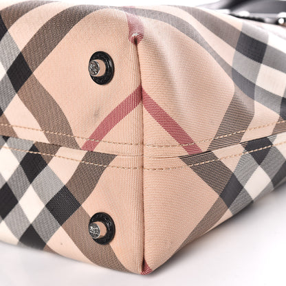 Burberry Patent Trim Nova Check Small Nickie Shopper Tote 6 of 22