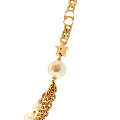 Christian Dior Pearl Charms Necklace Gold 5 of 6