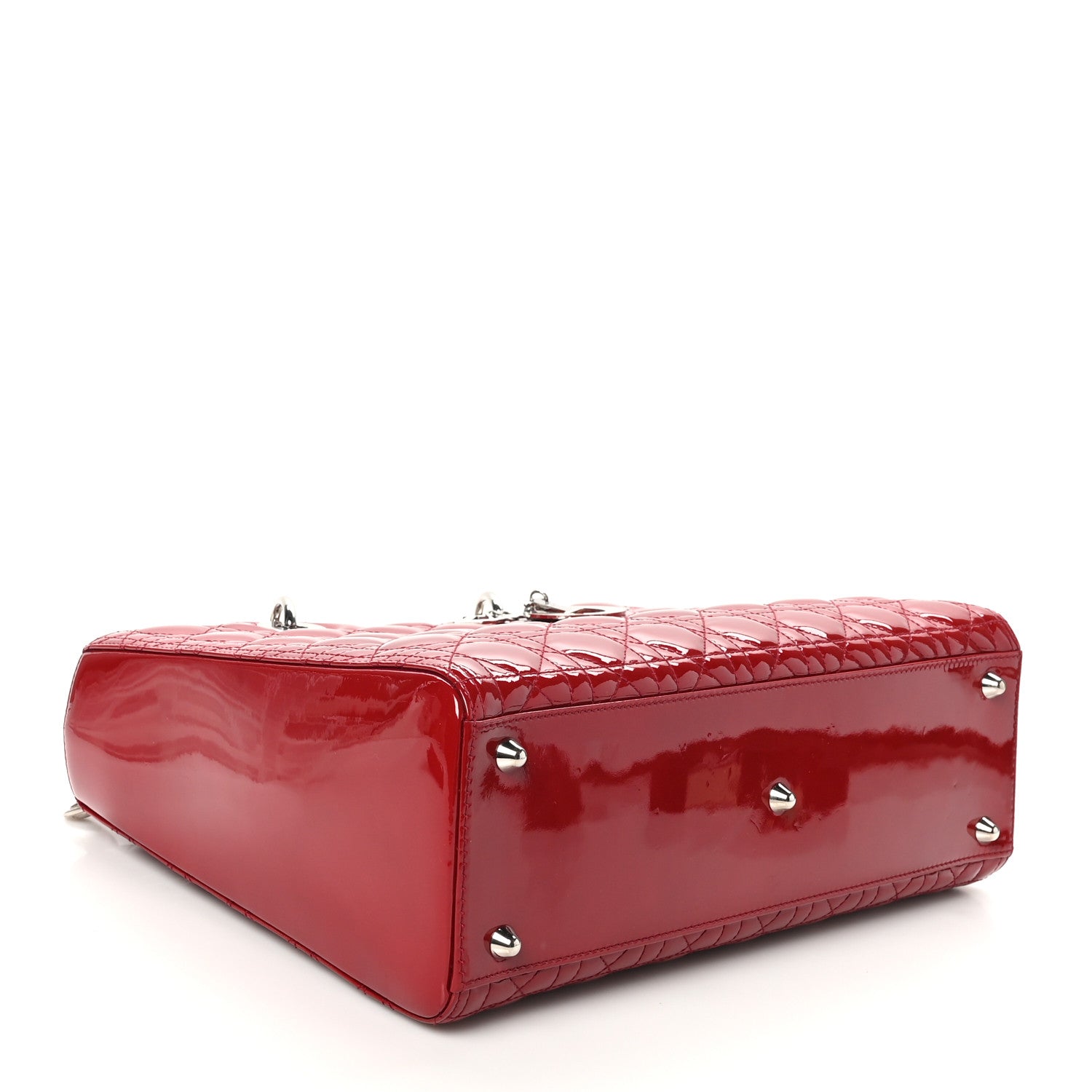 Christian Dior Patent Cannage Large Lady Dior Red 4 of 10