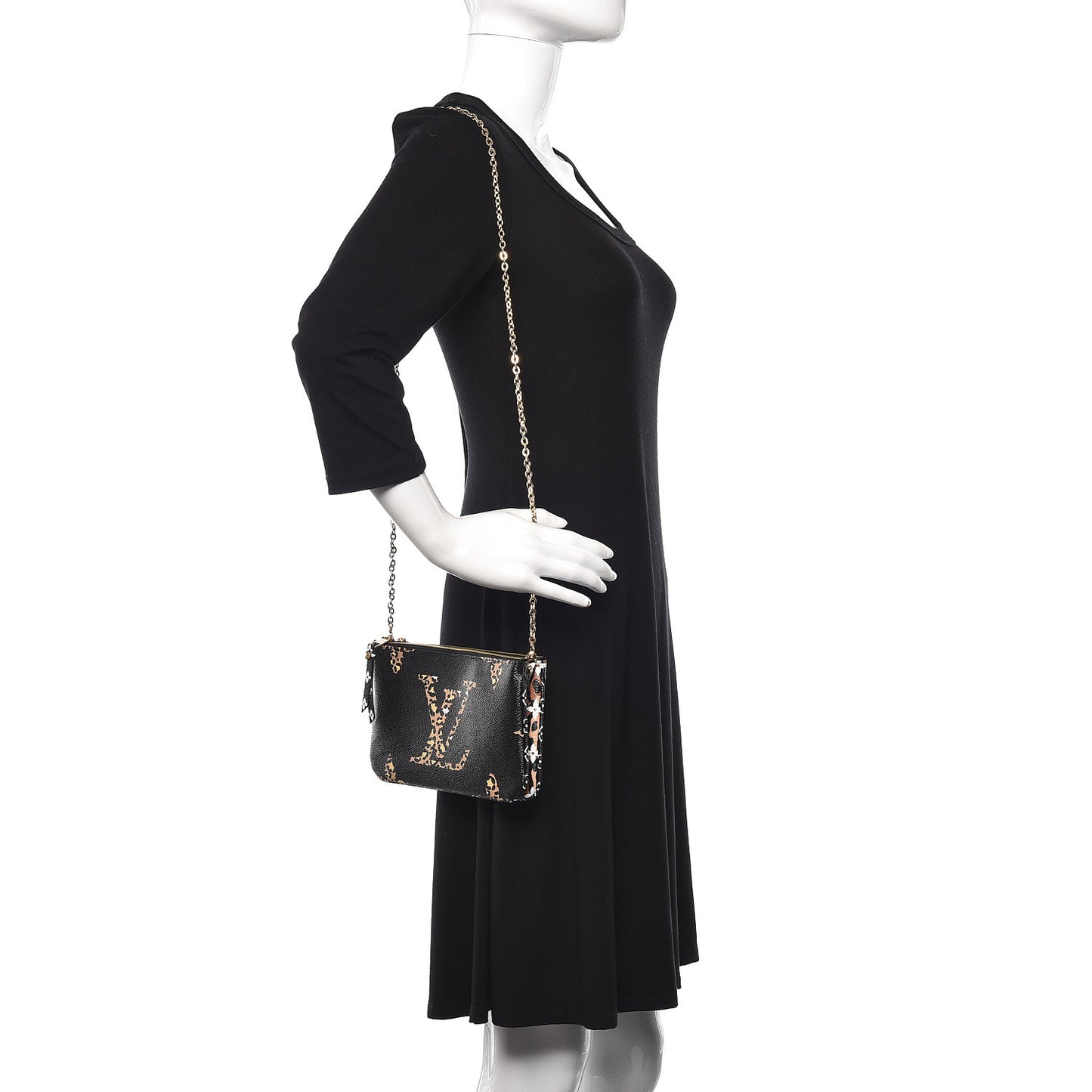 Monogram Giant Jungle Pochette Double Zip Black
