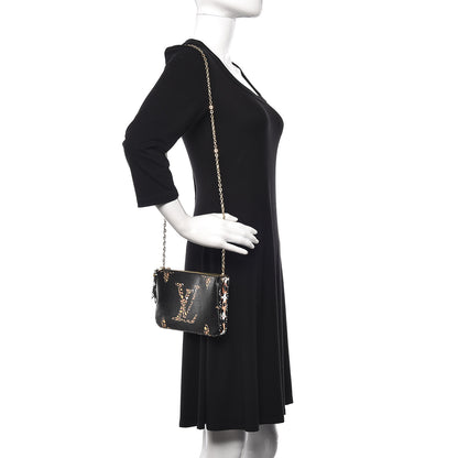 Louis Vuitton Monogram Giant Jungle Pochette Double Zip Black 2 of 11