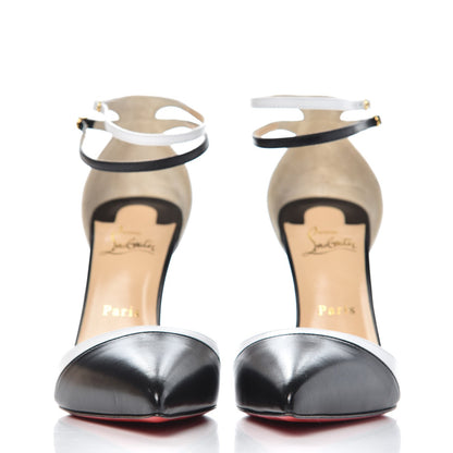 Christian Louboutin Kid Uptown Double 100 Pumps 39.5 Black Latte 2 of 8