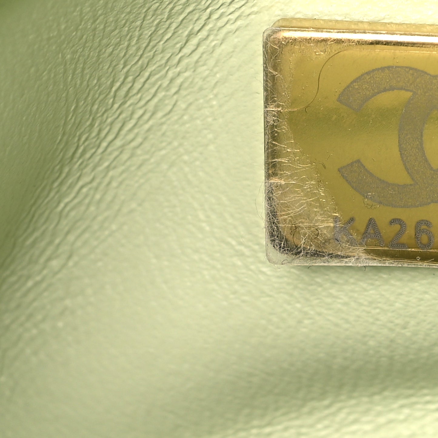 Lambskin Quilted Mini Rectangular Pearl Crush Flap Light Green