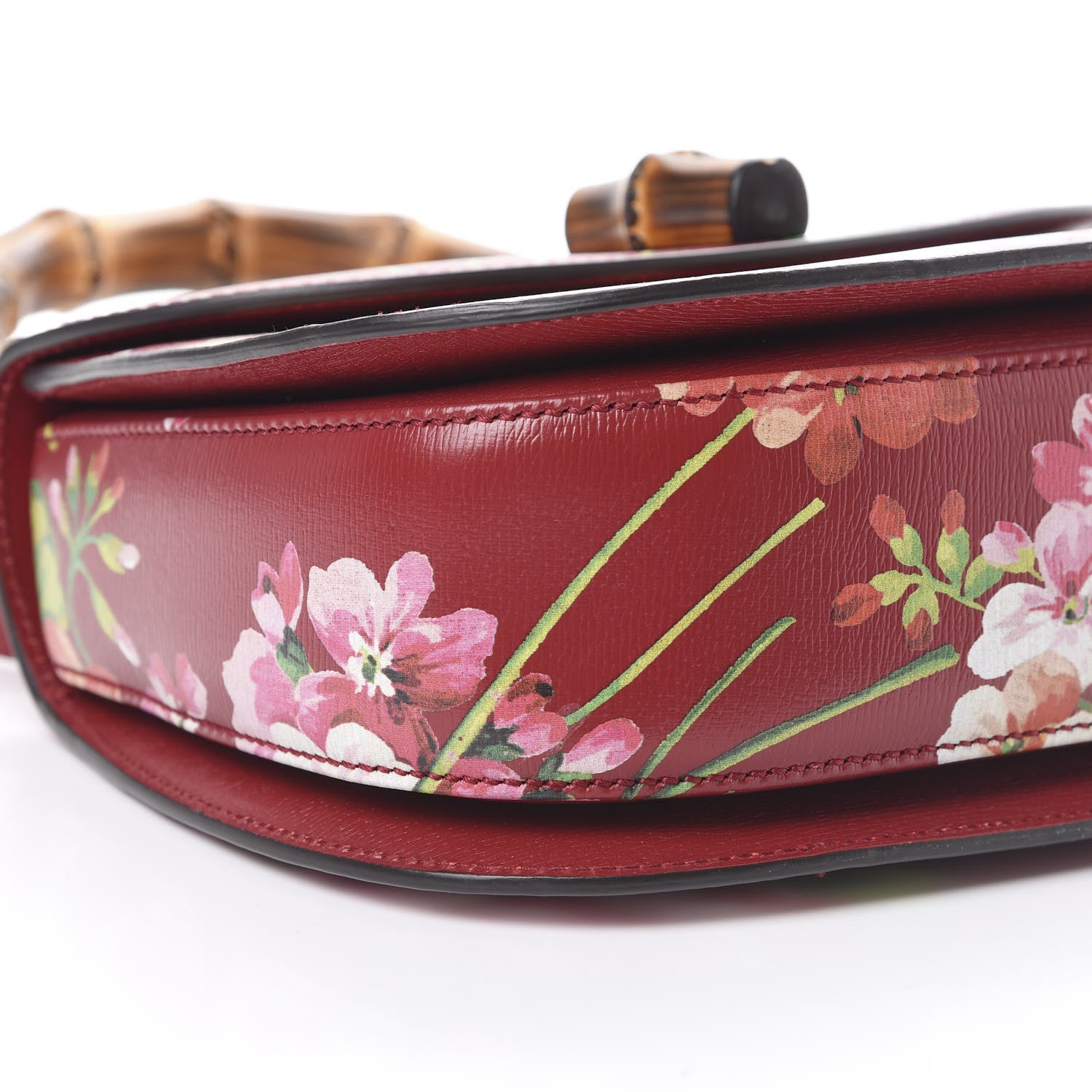 Gucci Shangai Calfskin Blooms Print Small Classic Bamboo Top Handle Bag Romantic Ceries Multicolor 8 of 9