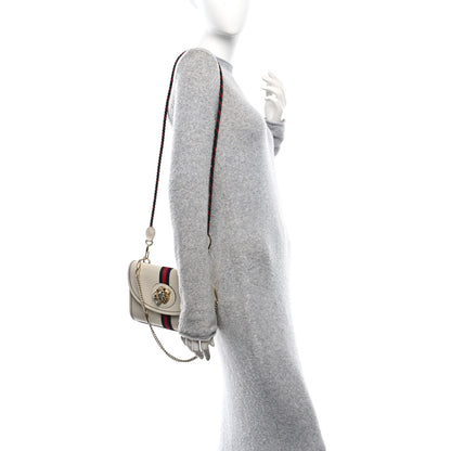 Gucci Textured Calfskin Web Small Rajah Slim Flap Shoulder Bag Mystic White 2 of 11