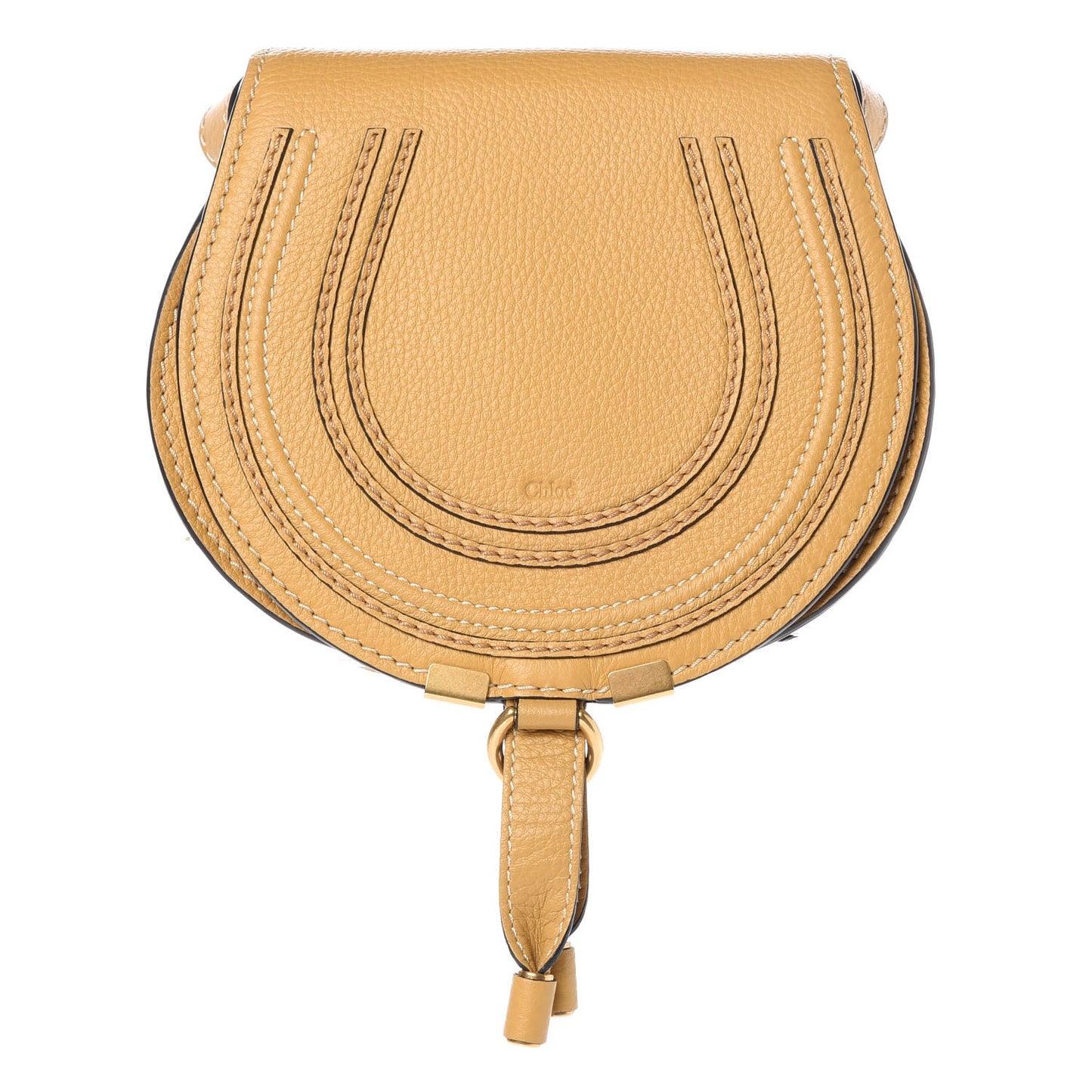Calfskin Mini Marcie Round Crossbody Bag Dusty Yellow