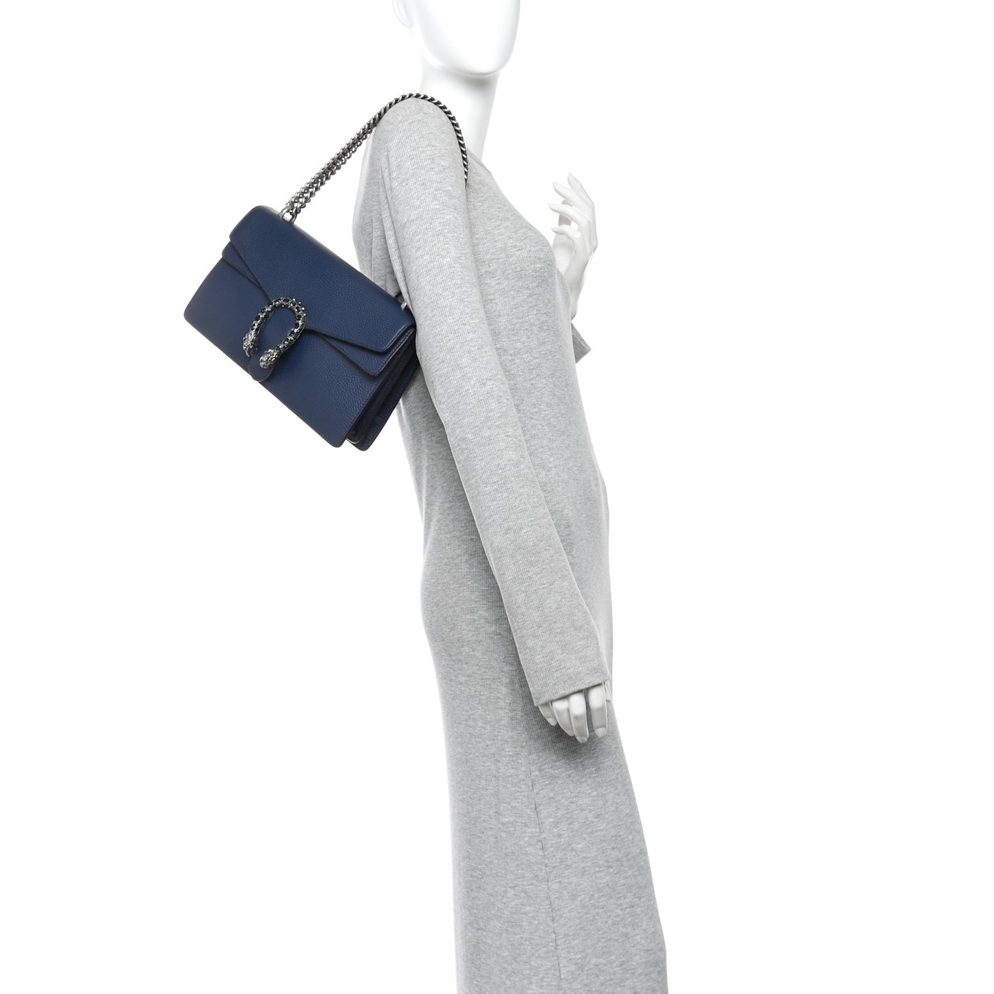 Dollar Calfskin Crystal Small Dionysus Shoulder Bag Blue Agata Montana Sapphire