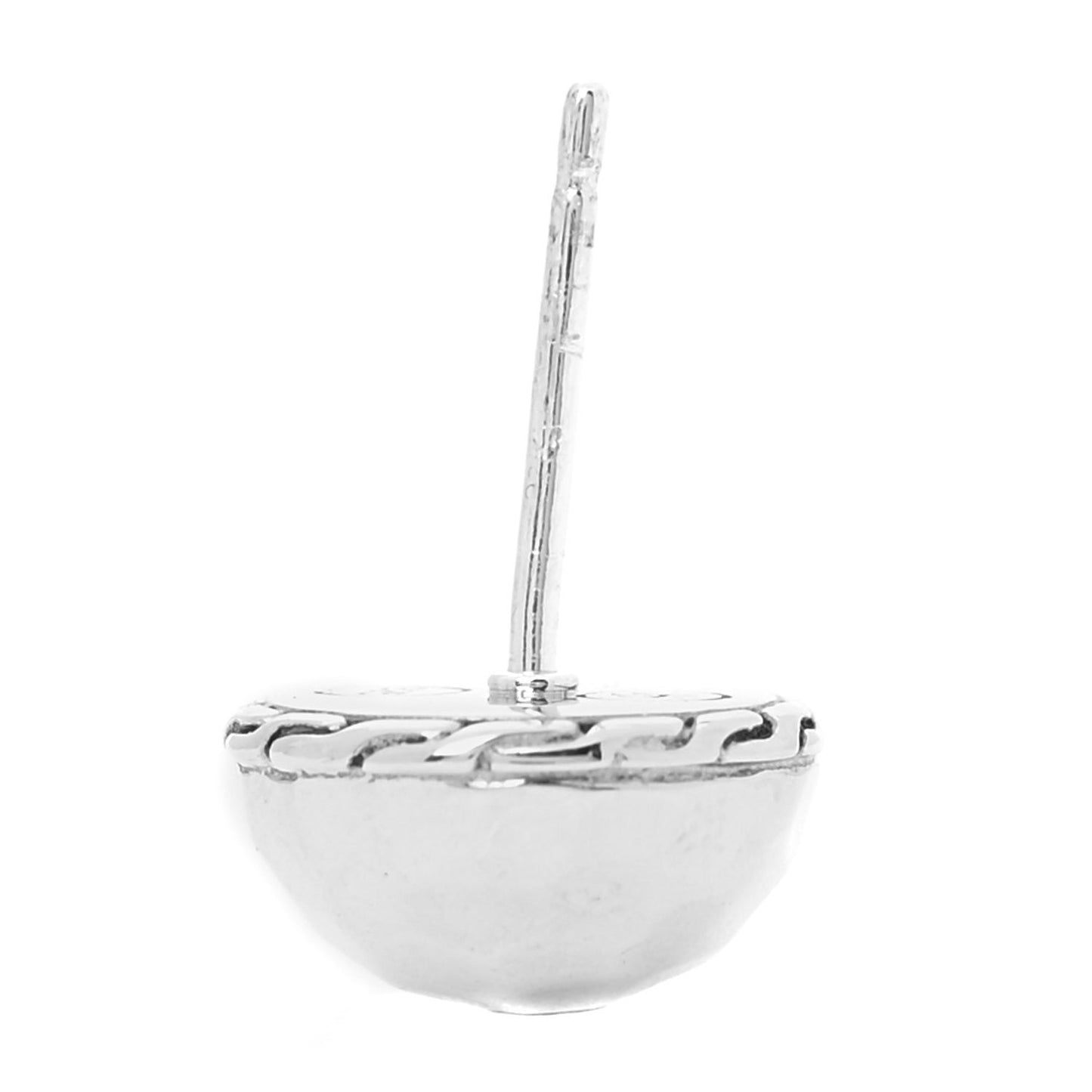 Sterling Silver Classic Chain Hammered Stud Earrings