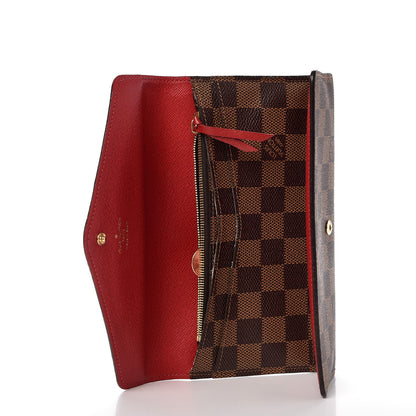 Louis Vuitton Damier Ebene Josephine Wallet Red 5 of 10