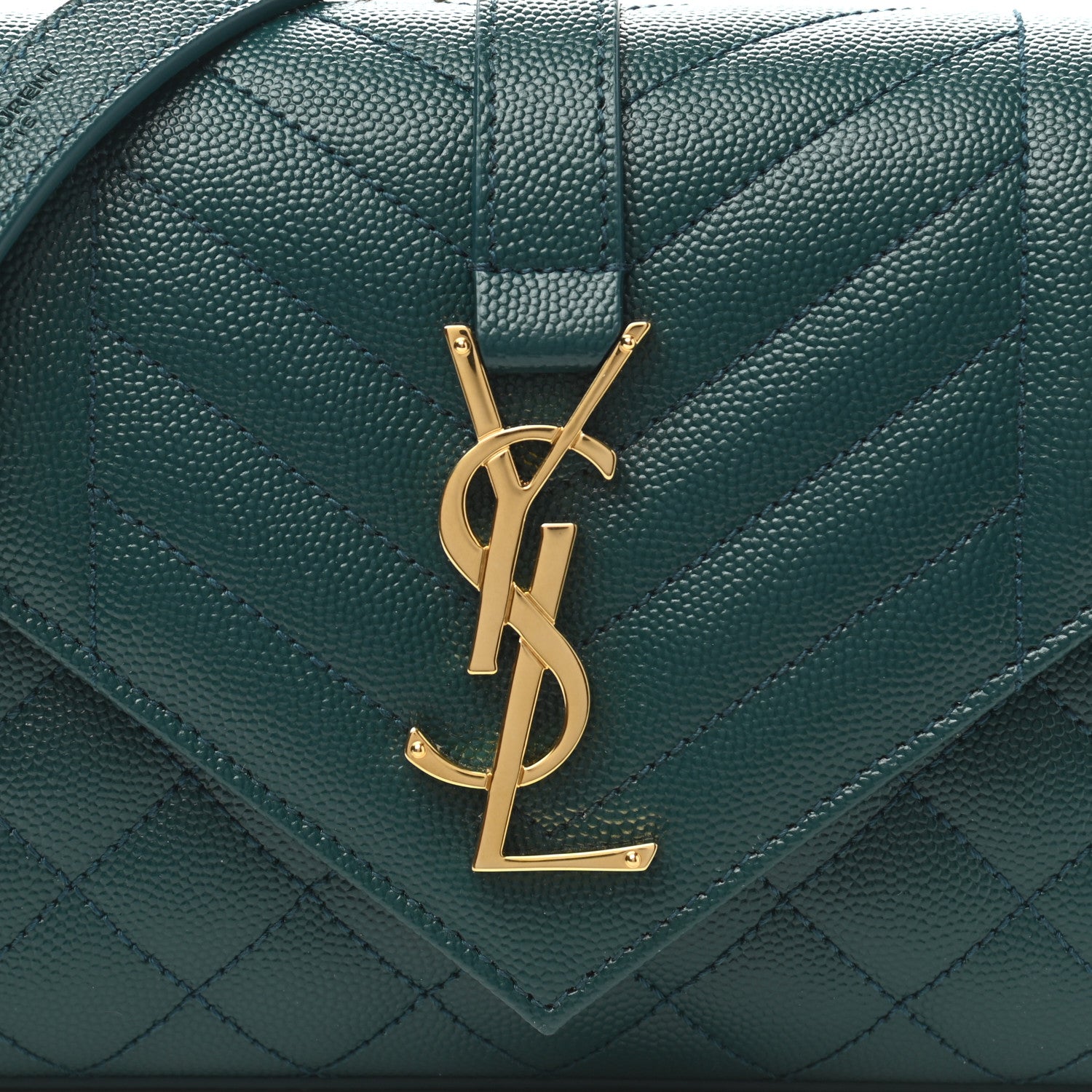 Saint Laurent Grain De Poudre Textured Mixed Matelasse Triquilt Small Monogram Satchel Sea Turquoise 11 of 11