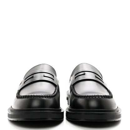Fendi Vitello Abrasivato Mens Frame Loafers 8 Black 2 of 10