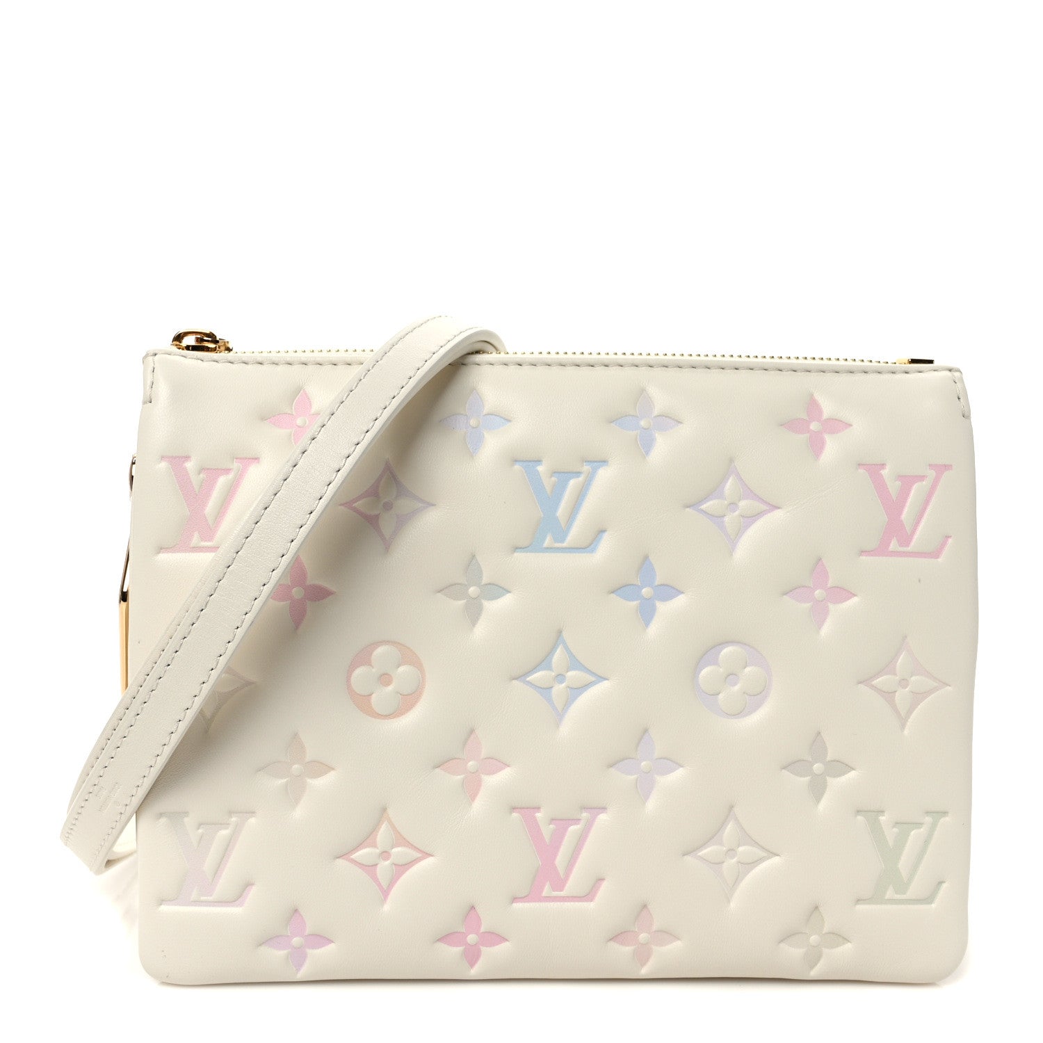 Louis Vuitton Lambskin Monogram Embossed Coussin BB Quartz Multicolor 1 of 9