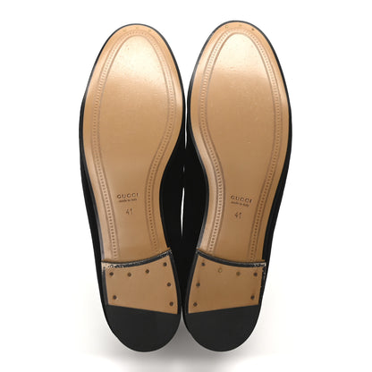 Gucci Velvet Horsebit Womens Jordaan Loafers 41 Black 6 of 10