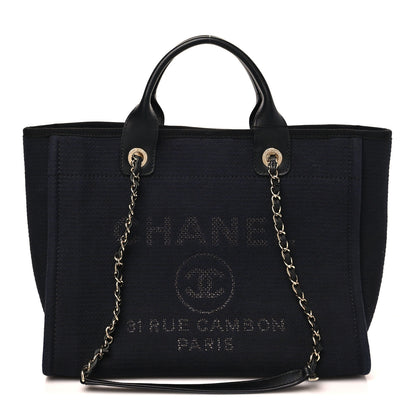 Chanel Mixed Fibers Small Deauville Tote Black 1 of 11