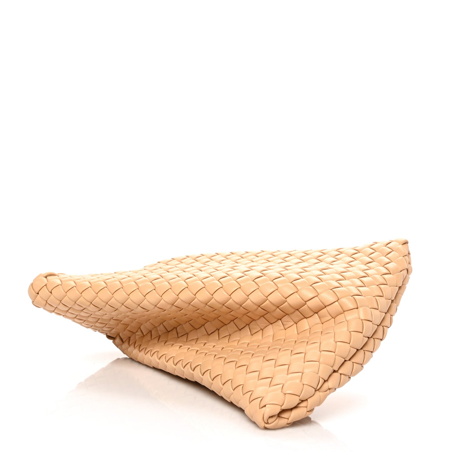 Nappa Intrecciato Crisscross Clutch Porridge