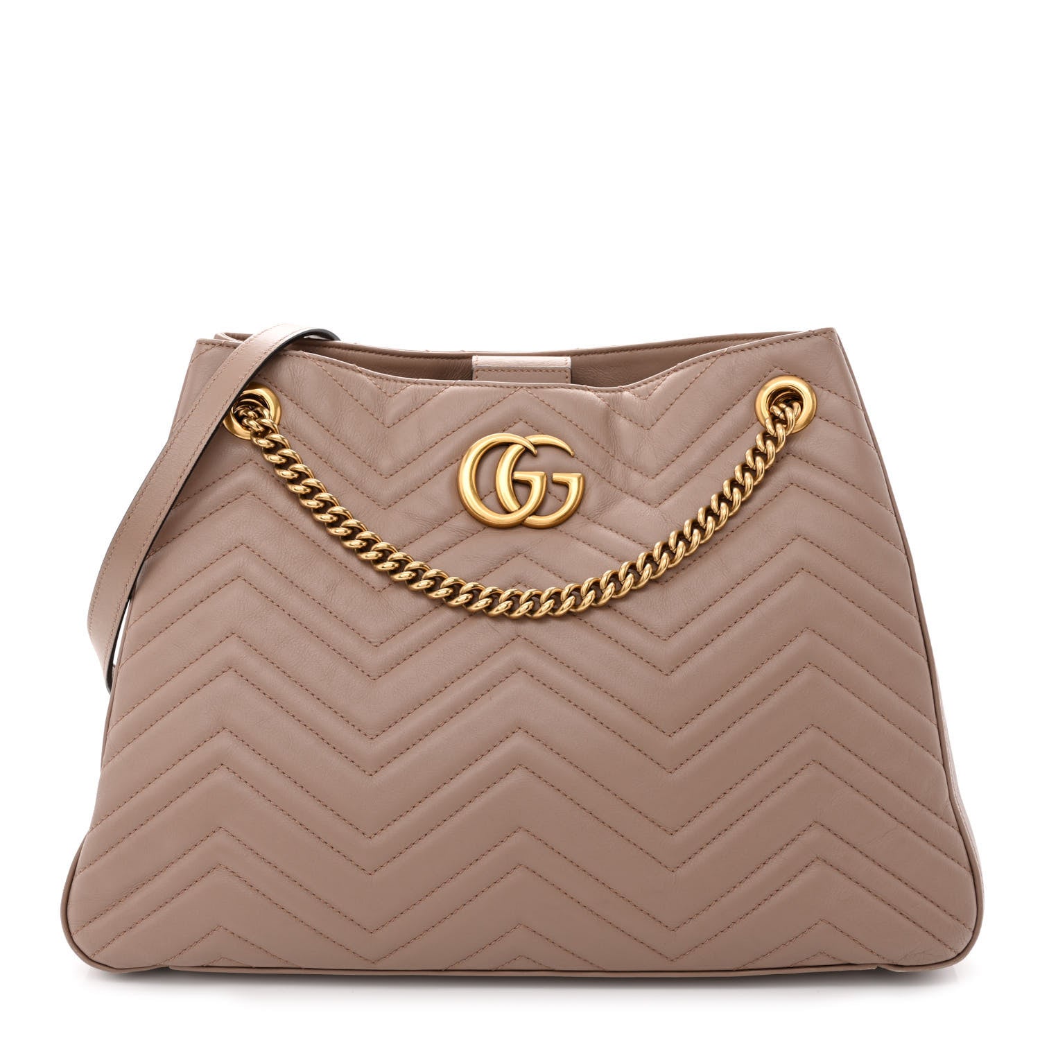 Gucci Calfskin Matelasse Medium GG Marmont Tote Porcelain Rose 1 of 10