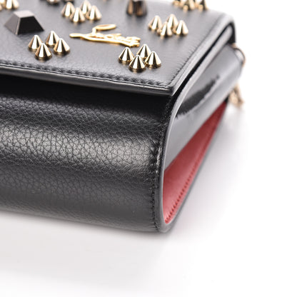 Christian Louboutin Grained Calfskin Spikes Loubinthesky Paloma Wallet On Chain Black Multimetal 9 of 10