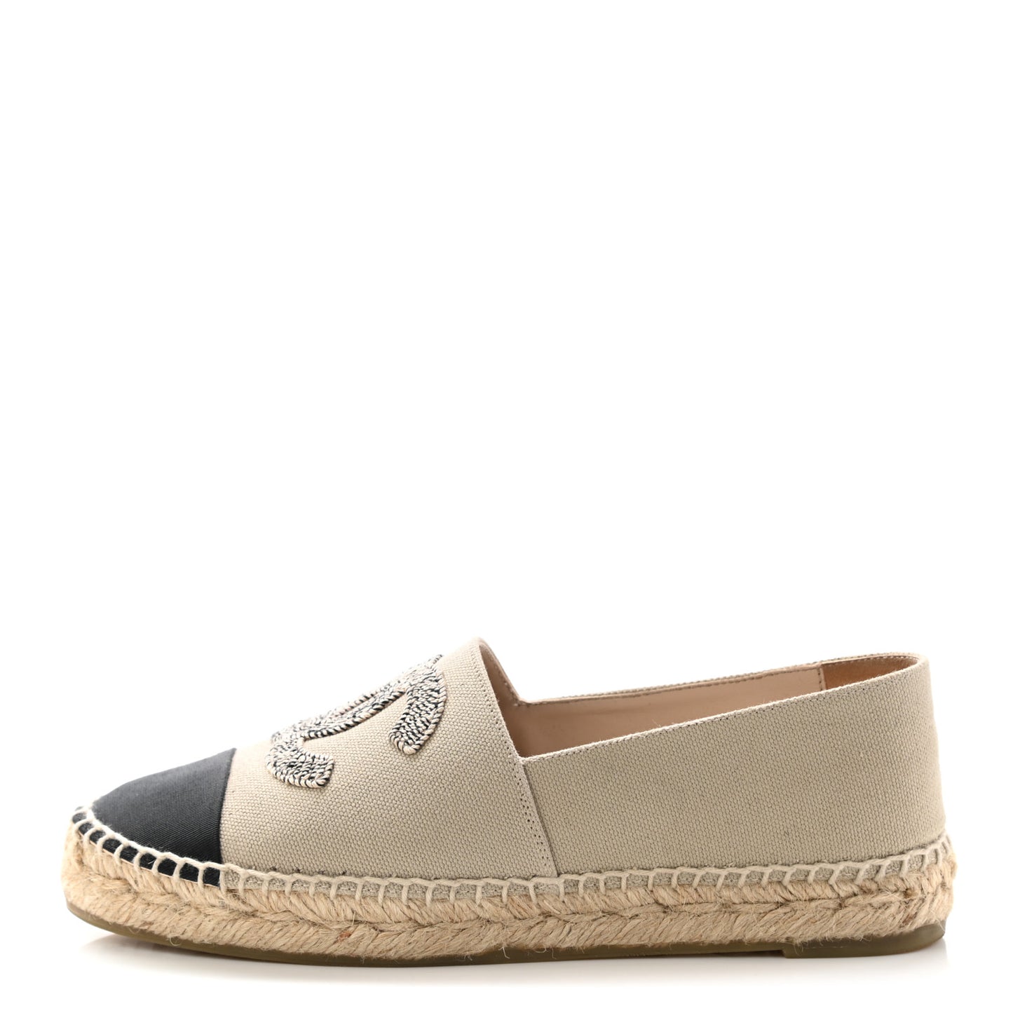 Canvas Grosgrain CC Espadrilles 36 Green Black