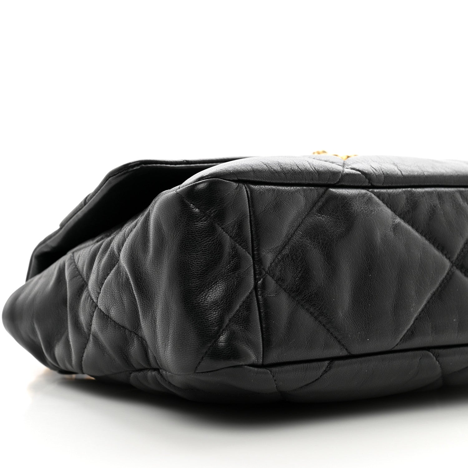 Chanel Shiny Goatskin Quilted Large Chanel 19 Flap Black 9 of 10