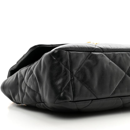 Chanel Shiny Goatskin Quilted Large Chanel 19 Flap Black 9 of 10