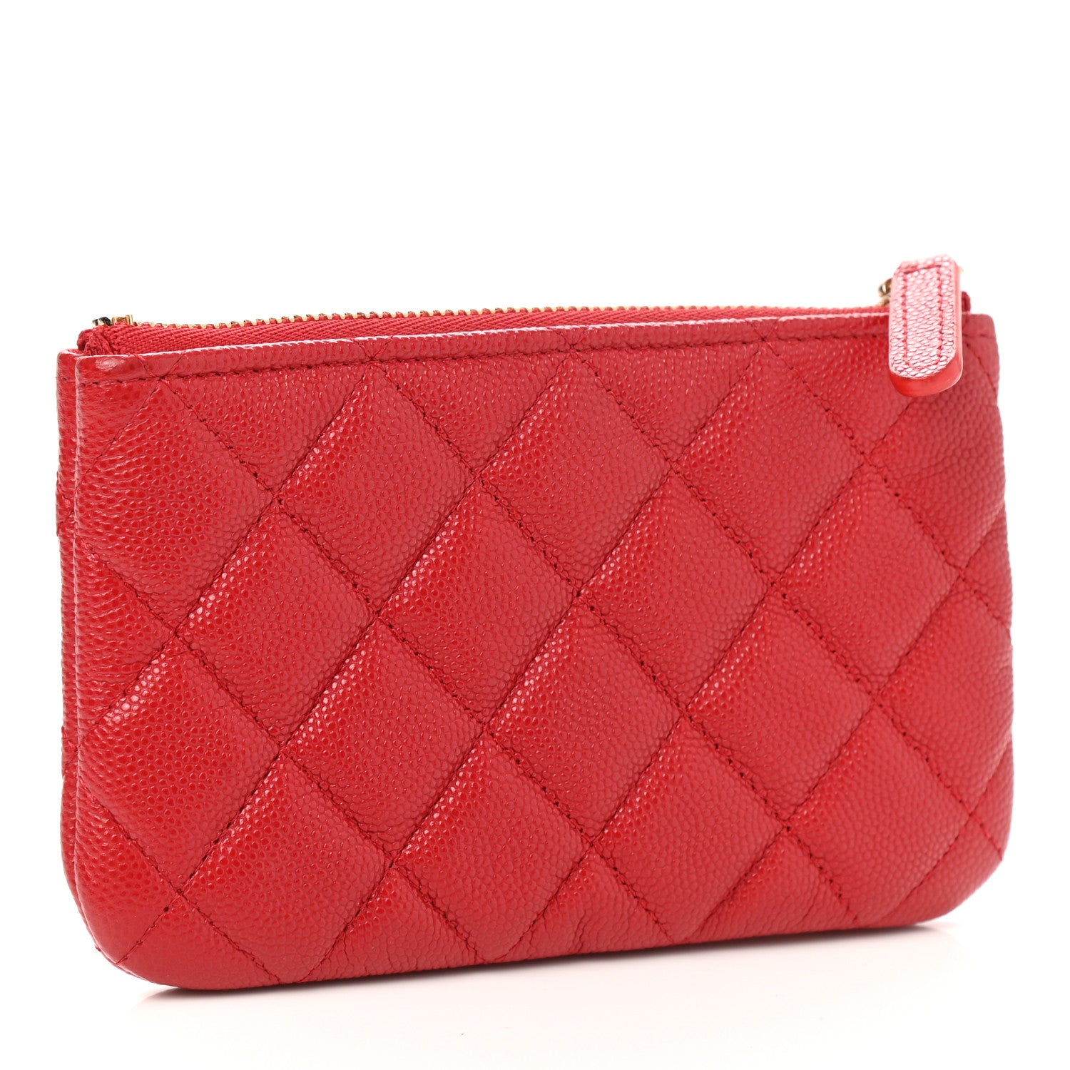 Chanel Caviar Quilted Small Cosmetic Case Red 4 of 9