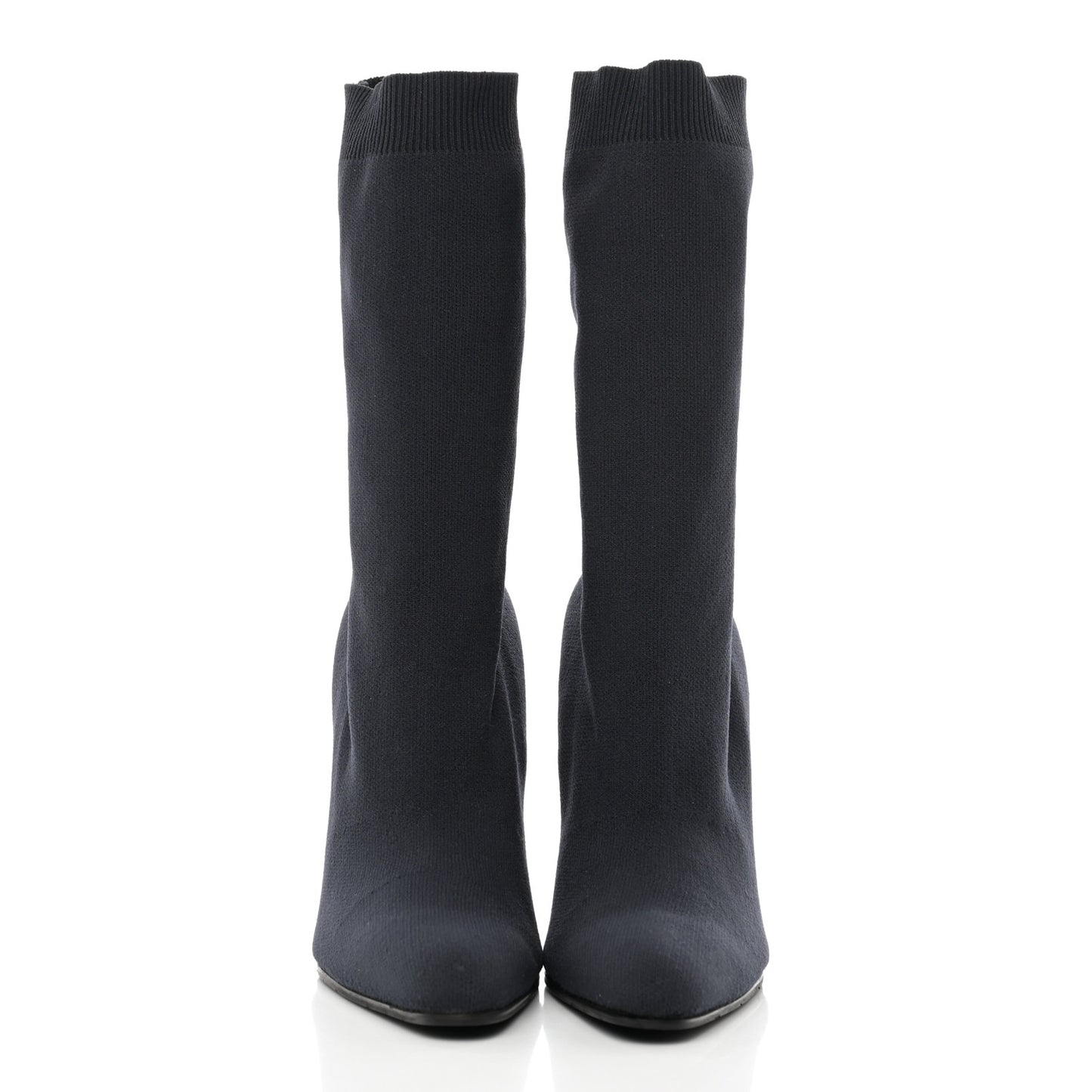 Knit Round Toe Knife Booties 40 Navy