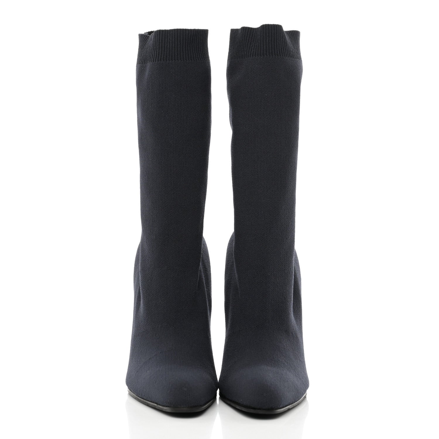 Balenciaga Knit Round Toe Knife Booties 40 Navy 2 of 12