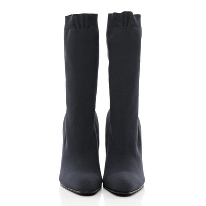 Balenciaga Knit Round Toe Knife Booties 40 Navy 2 of 12