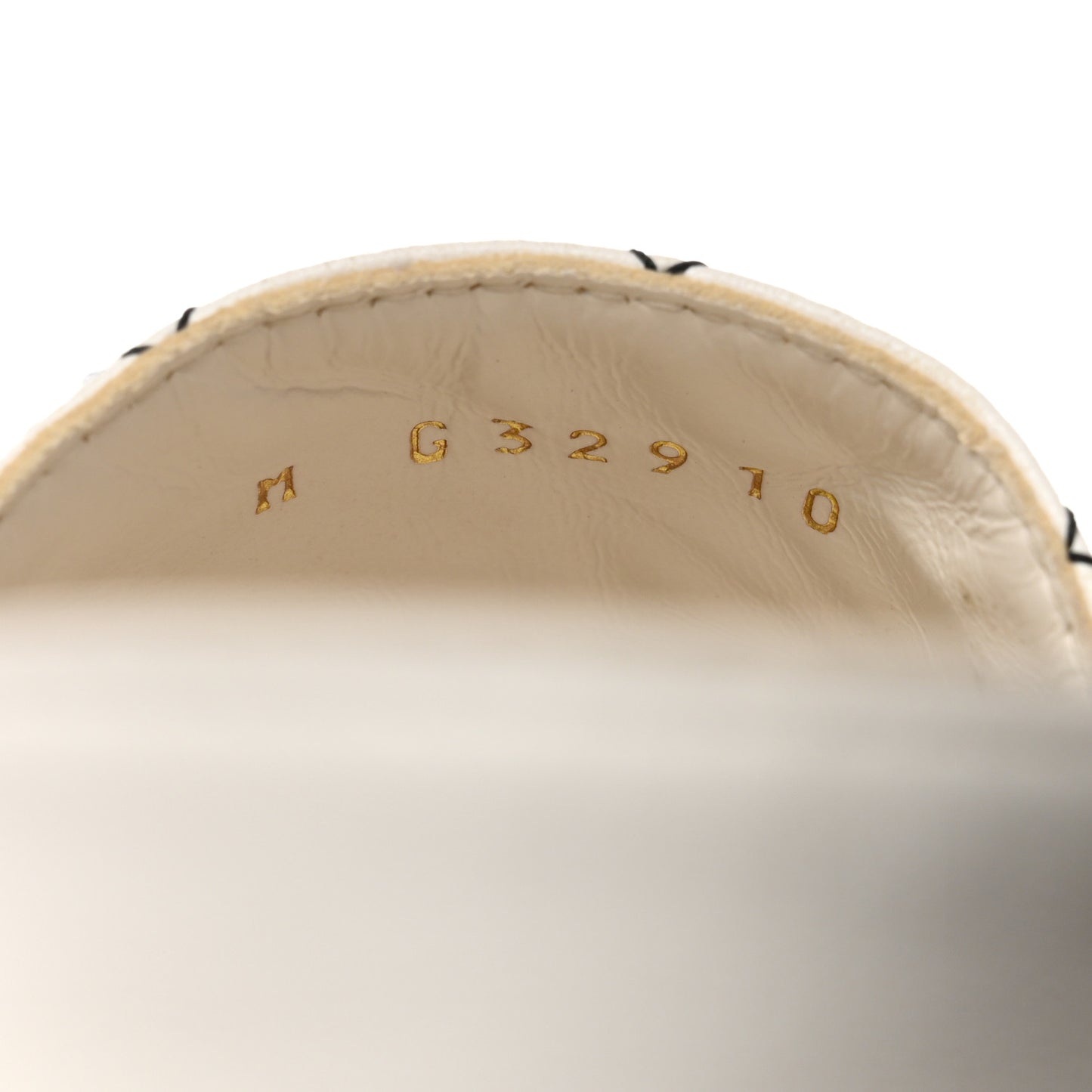 Lambskin Stitched CC Espadrilles 35 White Black