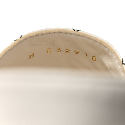 Chanel Lambskin Stitched CC Espadrilles 35 White Black 6 of 13