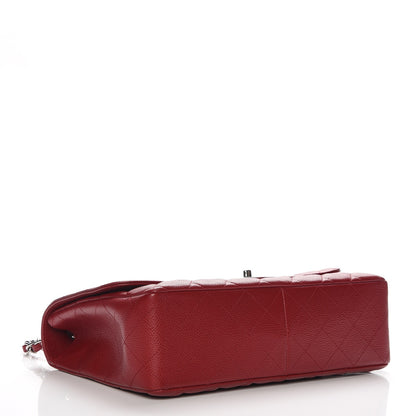 Chanel Caviar Quilted Jumbo Single Flap Dark Red 5 of 13