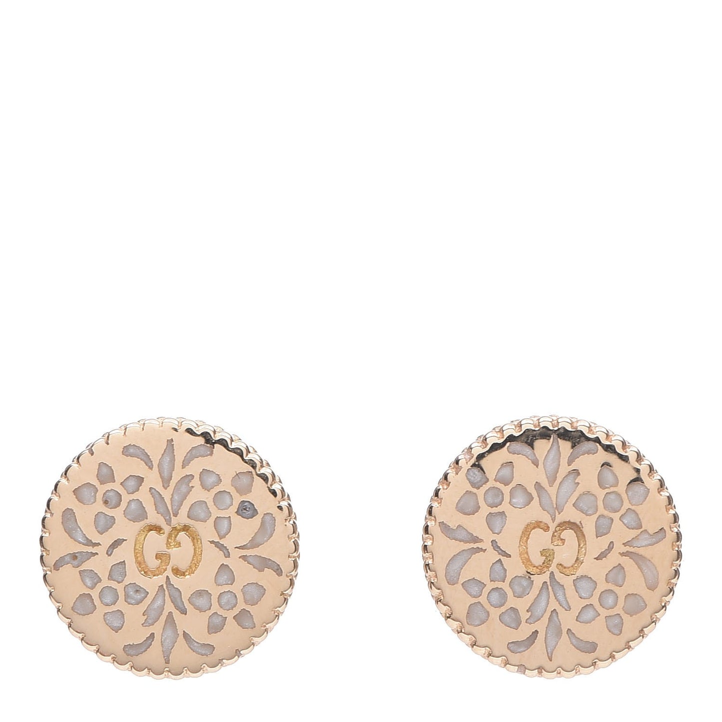 18K Yellow Gold Enamel Icon Blooms Earrings