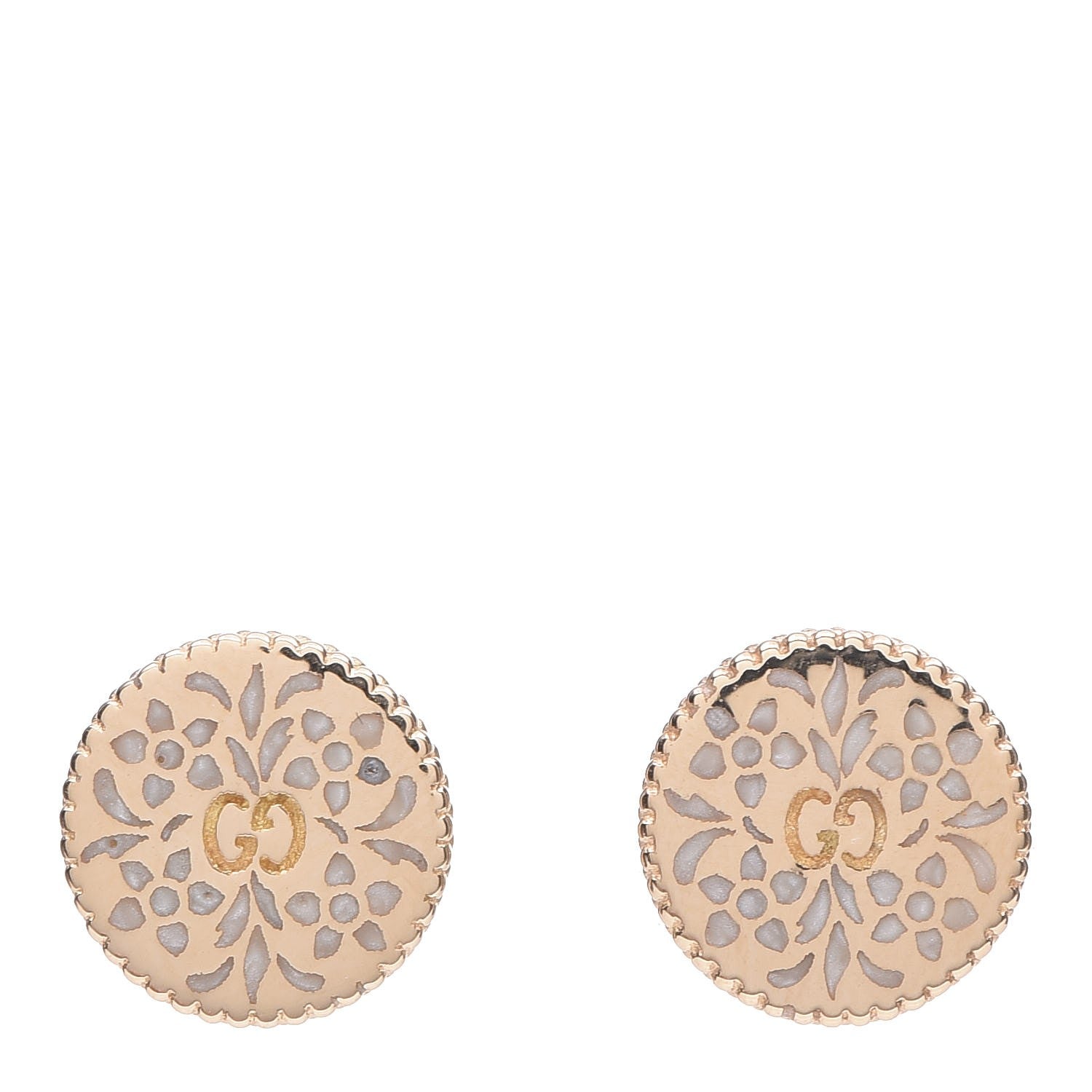 Gucci 18K Yellow Gold Enamel Icon Blooms Earrings 1 of 4