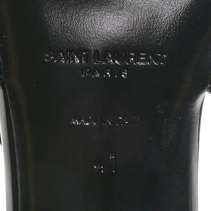 Saint Laurent Patent Calfskin Kiss 105 Slingback Pumps 41 Black 7 of 9