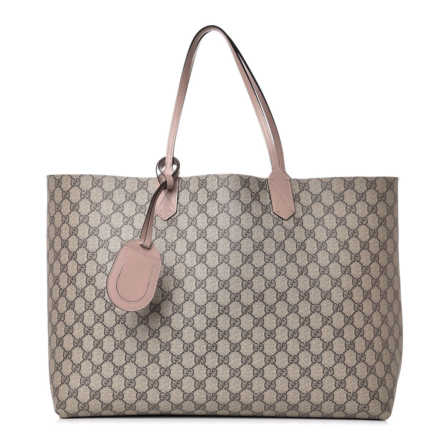 Gucci Calfskin GG Supreme Monogram Large Reversible Tote Dark Cipria 1 of 17