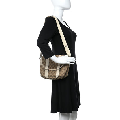 Gucci Monogram Small Double Buckle Flap Messenger Bag Off White 2 of 11