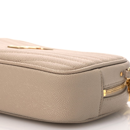 Saint Laurent Grain De Poudre Matelasse Monogram Mini Lou Camera Bag Dark Beige 9 of 11