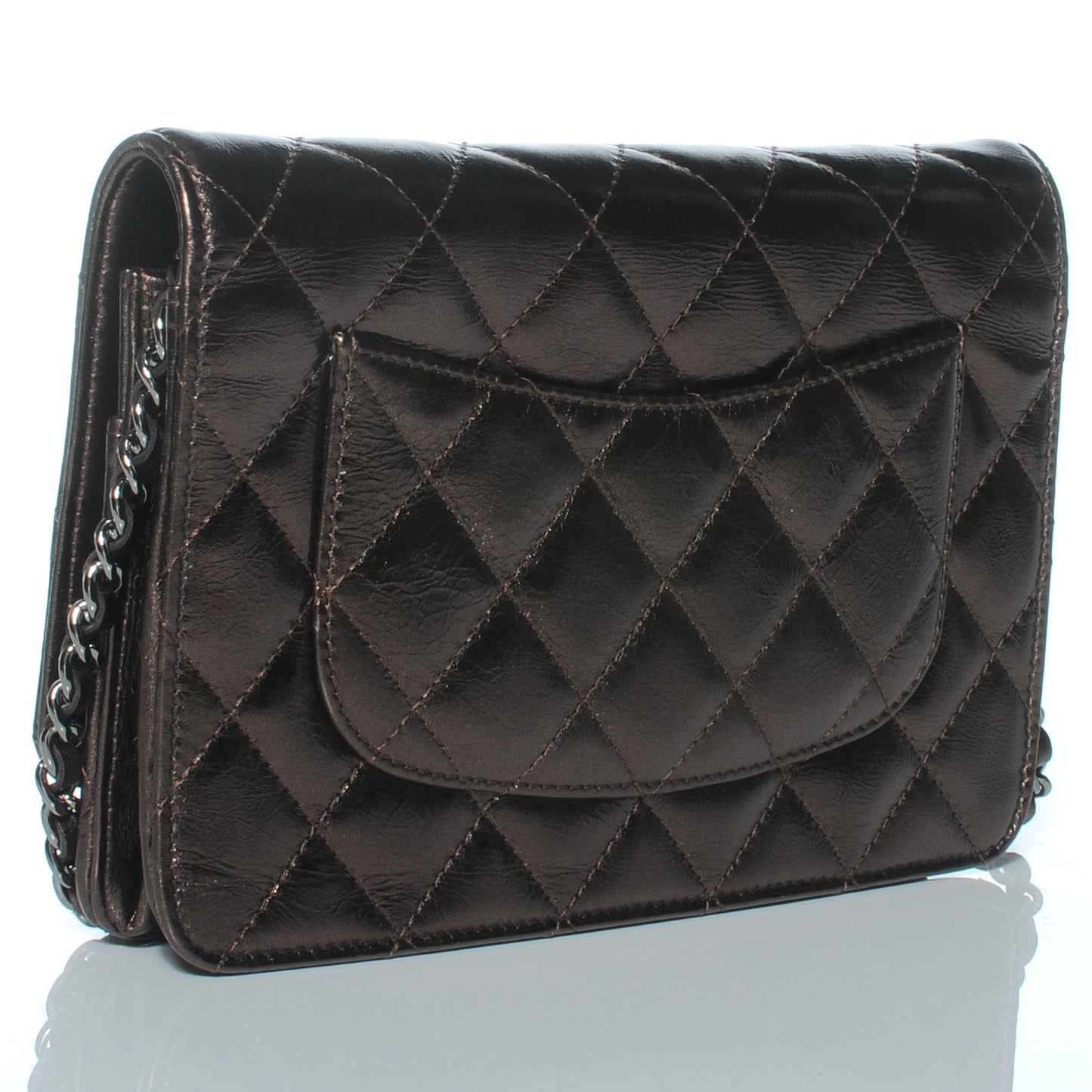 Calfskin Reissue Wallet On Chain WOC Bronze