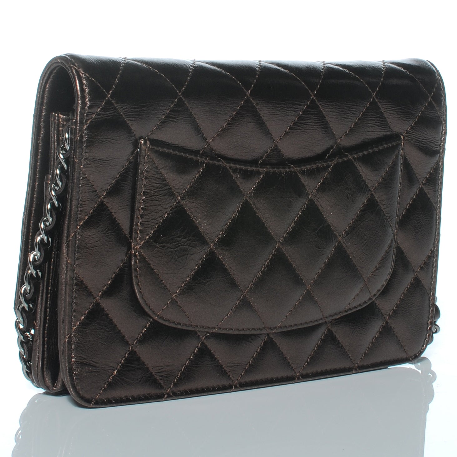 Chanel Calfskin Reissue Wallet On Chain WOC Bronze 3 of 8