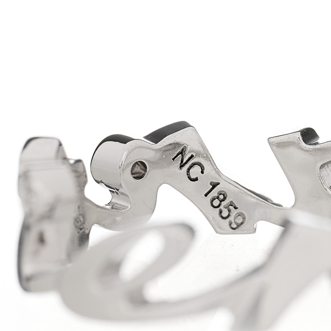 Cartier 18K White Gold Diamond Signature Ring 47 4 7 of 7
