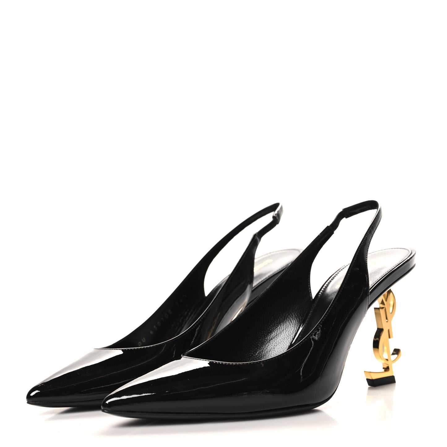 Patent Opyum 85 Slingback Pumps 36.5 Black Gold