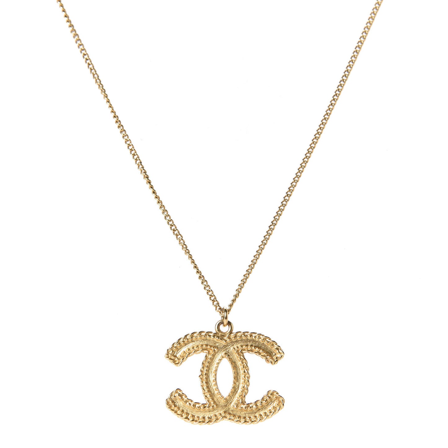 Metal CC Necklace Matte Gold