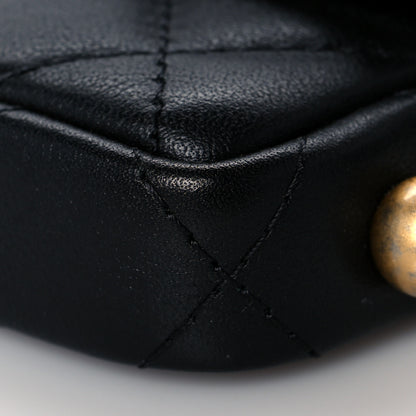 Chanel Calfskin Quilted About Pearls Card Holder Flap With Chain Black 11 of 12