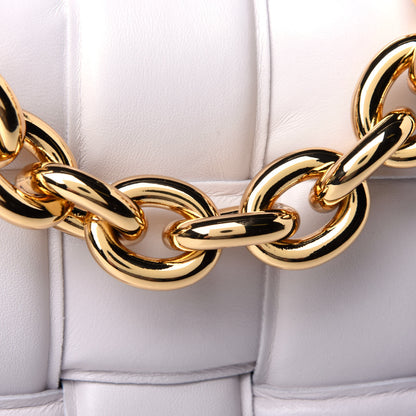 Bottega Veneta Lambskin Maxi Intreccio Padded Chain Cassette Crossbody Bag White 4 of 4