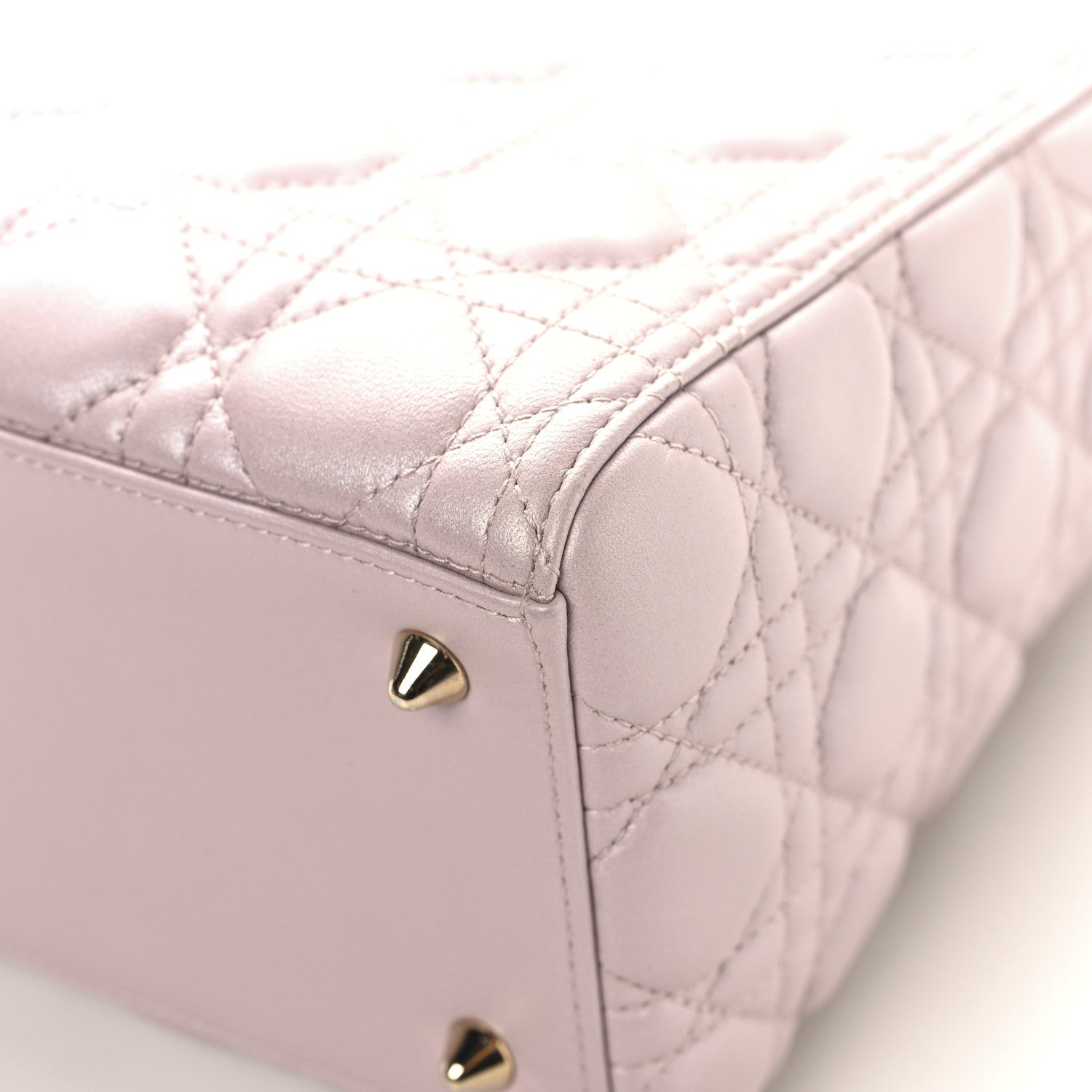 Christian Dior Pearly Lambskin Cannage Medium Lady Dior Lotus 11 of 11