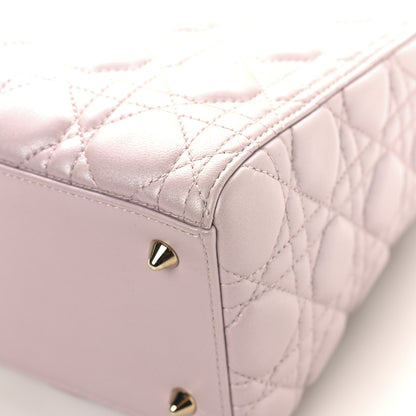 Christian Dior Pearly Lambskin Cannage Medium Lady Dior Lotus 11 of 11