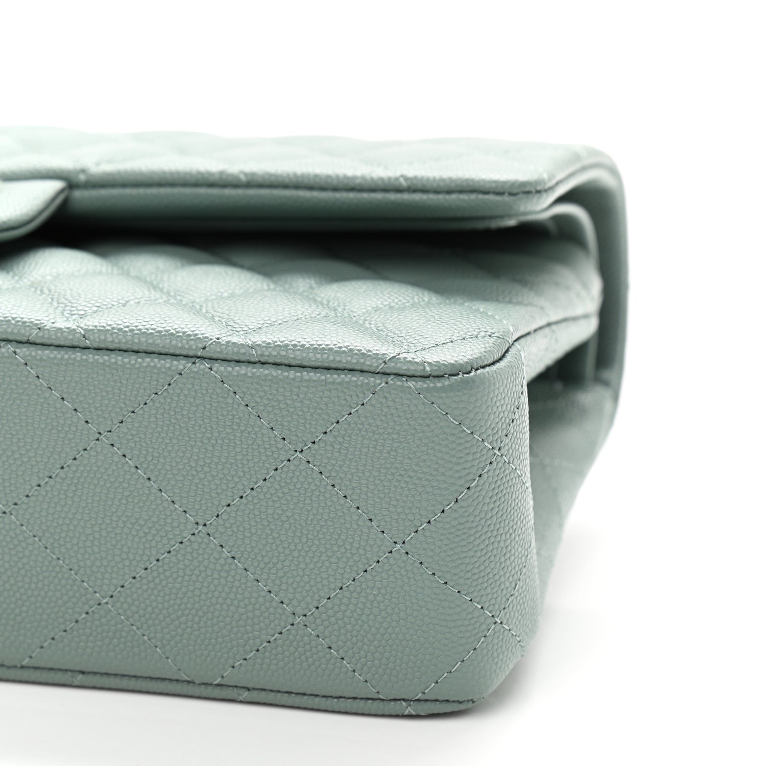 Chanel Caviar Quilted Medium Double Flap Green 5 of 9