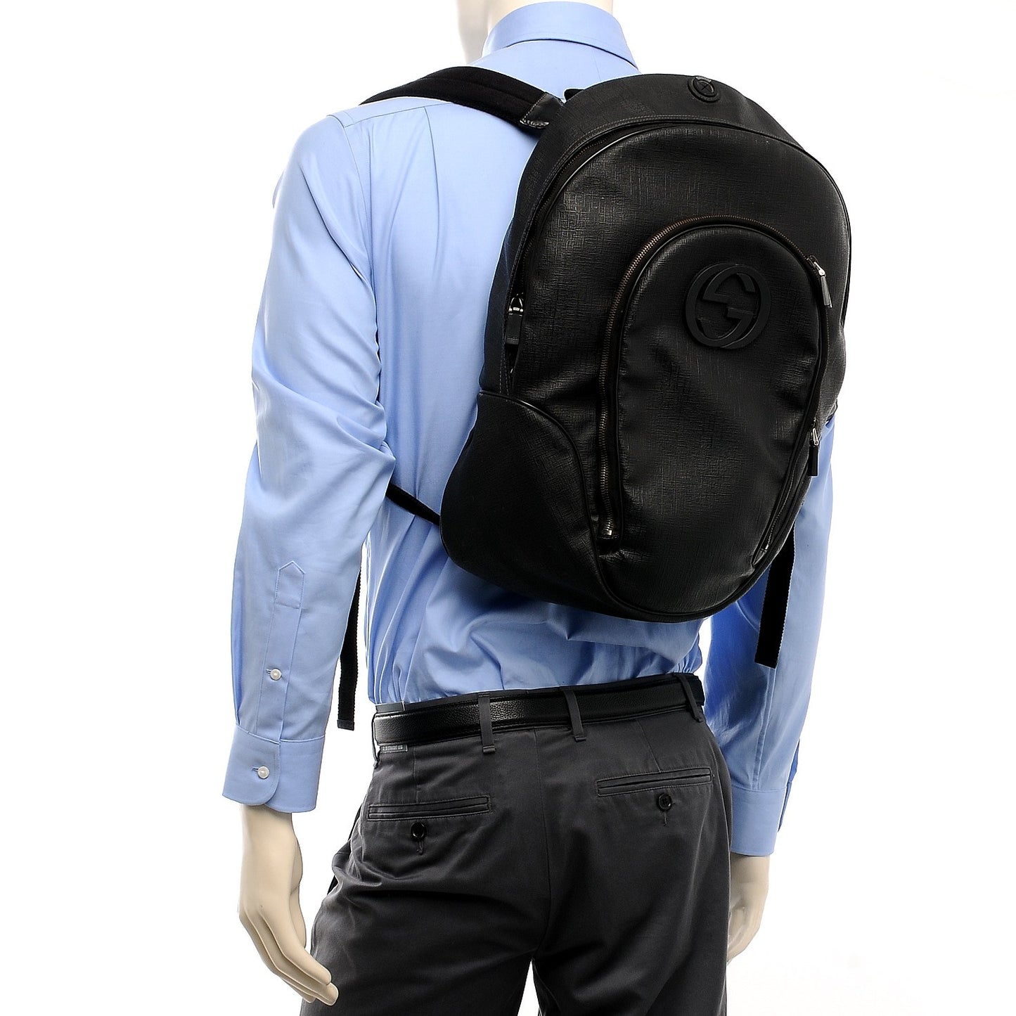 Coated Canvas Interlocking G Travel Backpack Black
