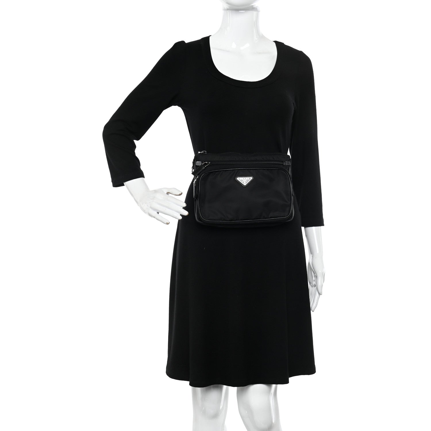 Prada Tessuto Nylon Belt Bag Black 2 of 10