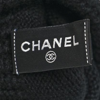 Chanel Wool Cashmere Silk Logo Gloves Black 3 of 4